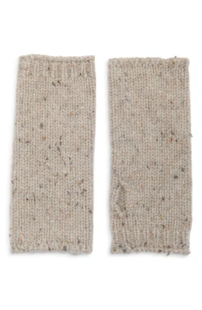 Johnstons Of Elgin Tiree Cashmere Donegal Wrist Warmers In Neutral
