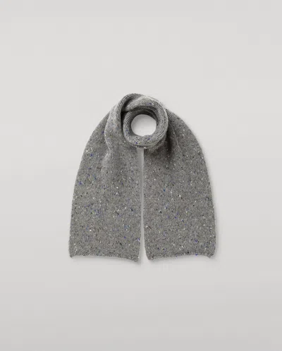 Johnstons Of Elgin Tiree Grey Donegal Cashmere Scarf In Gray