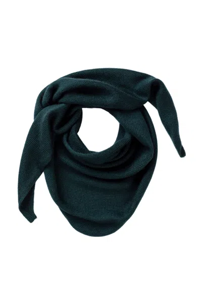 Johnstons Of Elgin Triangle Cashmere Silk Green Neck Tie