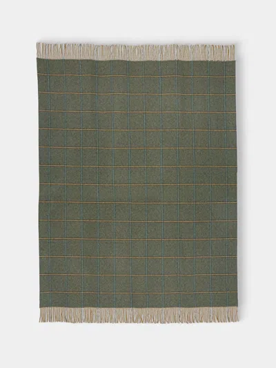 Johnstons Of Elgin Tweed Green Wool Throw