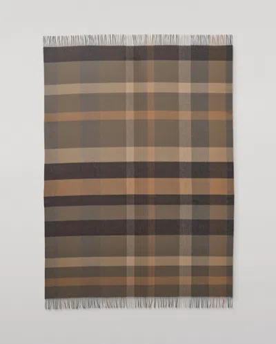 Johnstons Of Elgin Umbra Brown Cashmere Plaid Throw