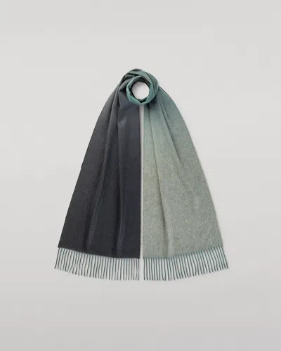 Johnstons Of Elgin Umbra Ombré Blue Cashmere Scarf In Green