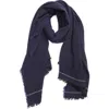 Johnstons Of Elgin Usan Cashmere Fringe Scarf In Blue