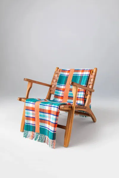 Johnstons Of Elgin Vibrant Reversible Lambswool Throw In Check & Herringbone In Multi
