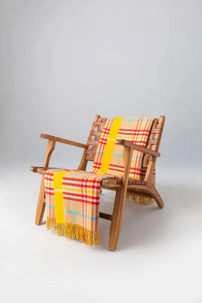 Johnstons Of Elgin Vibrant Reversible Lambswool Throw In Check & Windowpane In Multi