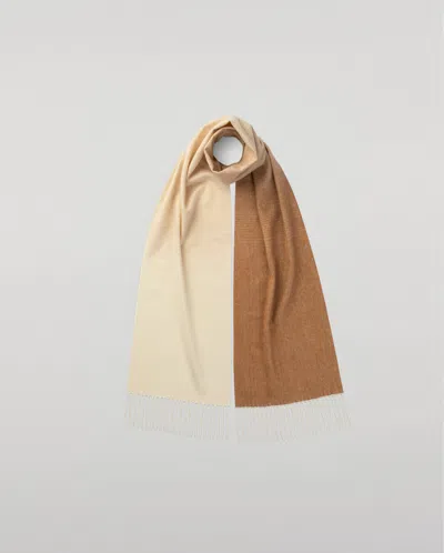 Johnstons Of Elgin Vicuña Blend Ombré Skinny Scarf In Brown