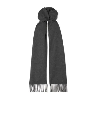 Johnstons Of Elgin Fringed Cashmere Scarf In Gray