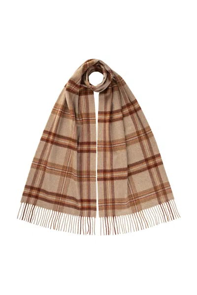 Johnstons Of Elgin Wide Cashmere Tweed Scarf In Neutral
