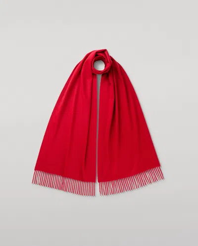 Johnstons Of Elgin Wide Red Cashmere Scarf
