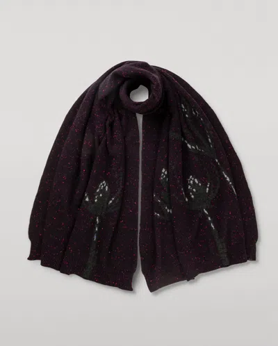Johnstons Of Elgin Wild Thistle Intarsia Purple Cashmere Wrap In Transparent