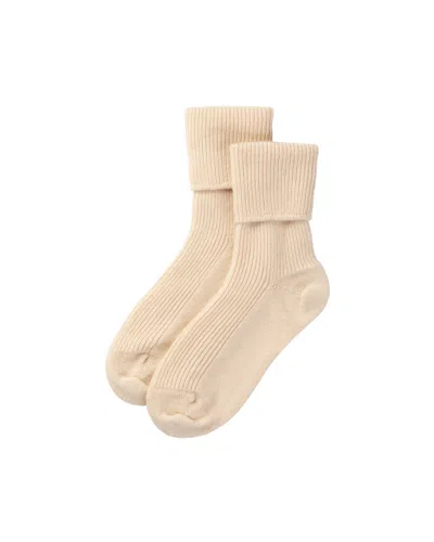 Johnstons Of Elgin Women's Cream Cashmere Lounge Socks In Neutral