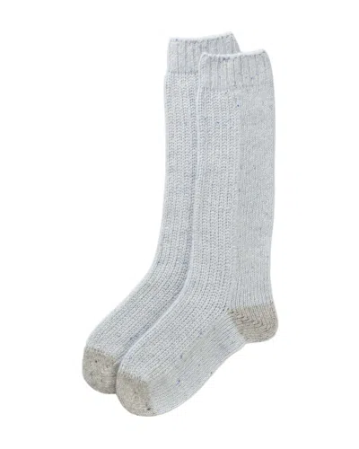 Johnstons Of Elgin Women's Donegal Cashmere Blue Socks In Brown