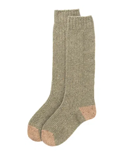 Johnstons Of Elgin Women's Donegal Cashmere Green Socks In Gray