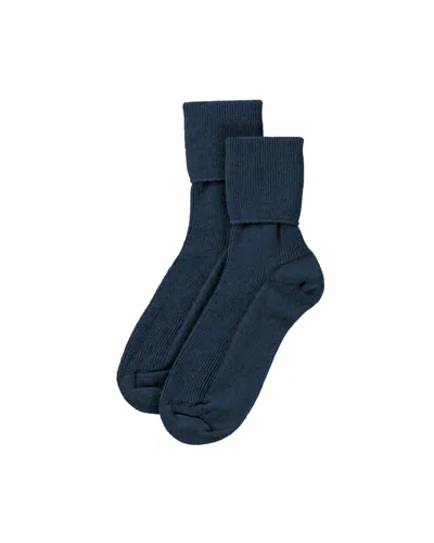 Johnstons Of Elgin Women's Heather Navy Cashmere Socks In Blue