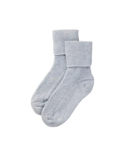 Johnstons Of Elgin Women's Light Blue Cashmere Lounge Socks In Metallic