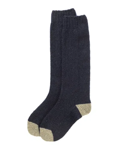 Johnstons Of Elgin Women's Navy Donegal Cashmere Socks In Black