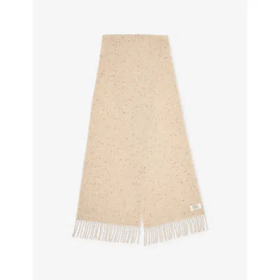 Johnstons Of Elgin Womens Cream Dun Lofty Twill Cashmere Scarf In Neutral