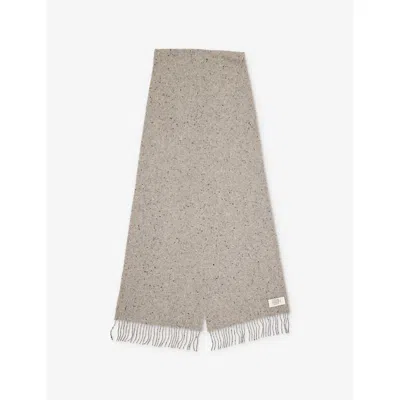 Johnstons Of Elgin Womens Peregrine Lofty Twill Cashmere Scarf In White