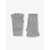 Johnstons Of Elgin Womens Sfa Light Grey Fingerless Ribbed-trim Cashmere Gloves