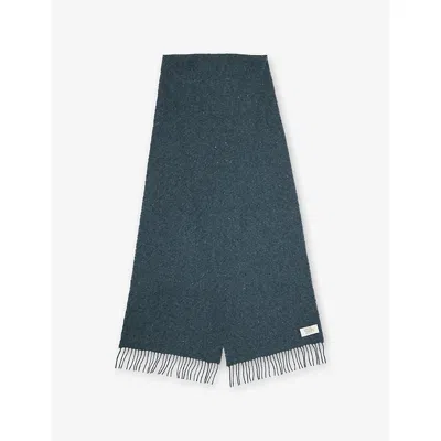 Johnstons Of Elgin Womens Storm Lofty Twill Cashmere Scarf In Blue