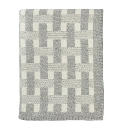 Johnstons Of Elgin Wool-cashmere Basketweave Throw In Gray