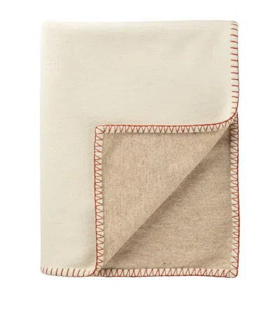 Johnstons Of Elgin Wool-cashmere Reversible Throw In Neutral