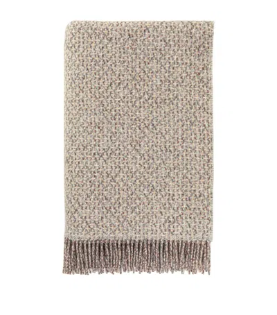 Johnstons Of Elgin Wool-cashmere Tweed Texture Throw In Gray