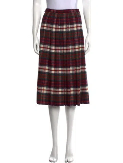 Pre-owned Johnstons Of Elgin Wool Midi Length Skirt In Multicolor