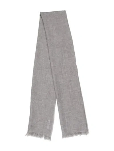 Pre-owned Johnstons Of Elgin Wool Scarf In Gray