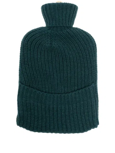 Johnstons Of Elgin X Browns Green Ribbed Cashmere Hot Water Bottle