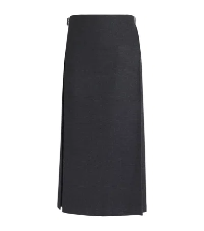 Johnstons Of Elgin X Le Kilt Wool-cashmere Tailored Mini Skirt In Black