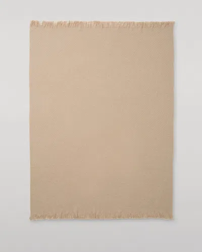 Johnstons Of Elgin Yarrow Natural Cashmere Throw In Neutral