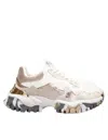 Joia Mixed-material Sneaker In Gold