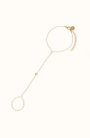 Joiana Jewelry Bezel Hand Chain In Gold