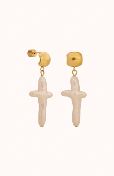 Joiana Jewelry Colette Cross Earrings In Gold