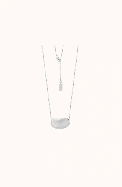 Joiana Jewelry Jumbo Bean Necklace In Silver