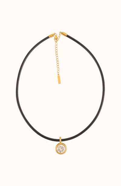 Joiana Jewelry Marlow Bezel Drop Necklace In Black