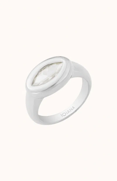 Joiana Jewelry Millie Ring In White Silver Crystal