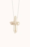 Joiana Jewelry Pearl Cross Necklace