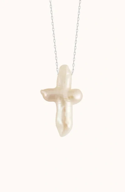 Joiana Jewelry Pearl Cross Necklace