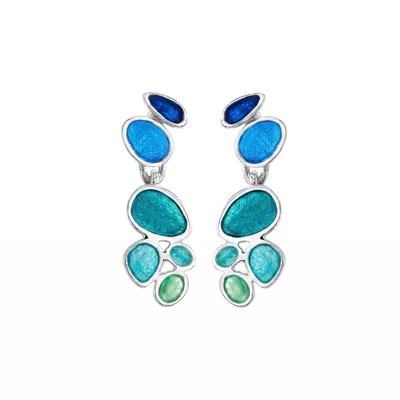 Joidart Women's Blue Dangling Silver-plated Earrings Gaudí Jewelry