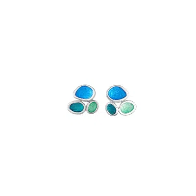 Joidart Women's Blue Small Silver-plated Earrings Gaudí Jewelry