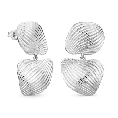 Joidart Women's Double Silver-plated Earrings Onaria In Metallic
