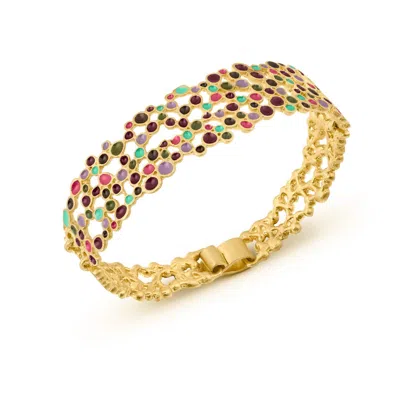 Joidart Women's Golden Bracelet Candy Colours Multicolored