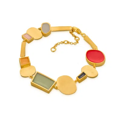 Joidart Women's Golden Bracelet Collage Multicolored