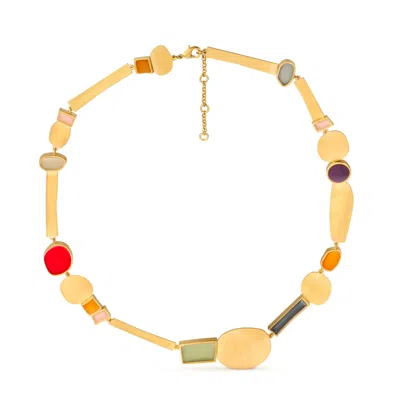 Joidart Women's Golden Necklace Collage Multicolored