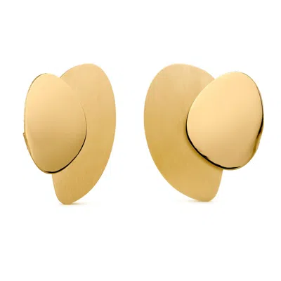 Joidart Women's Large Golden Earrings Eclipse