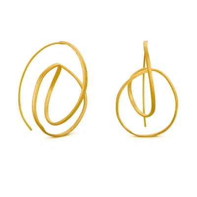 Joidart Women's Large Golden Earrings Embolic