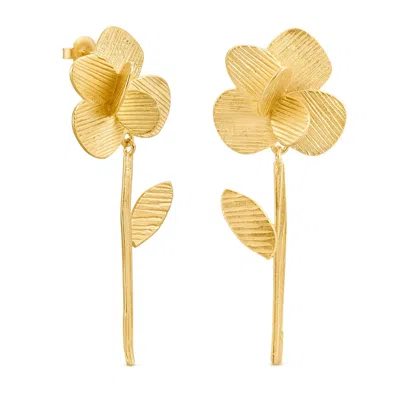 Joidart Women's Long Golden Earrings Pampalonia