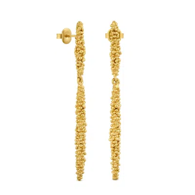 Joidart Women's Long Golden Earrings Stardust